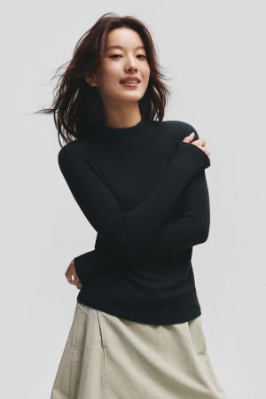 CozyFlex – Women’s Half-Turtleneck Warm Long Sleeve Top